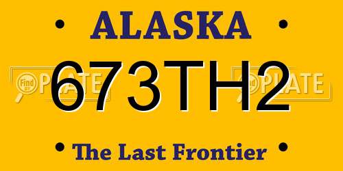 673TH2 Alaska License Plate