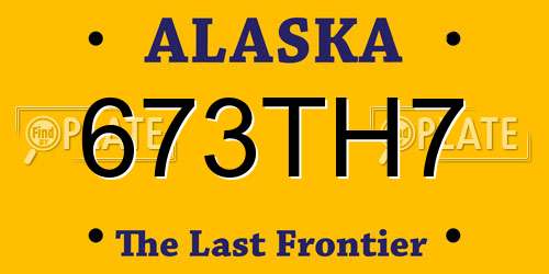 673TH7 Alaska License Plate
