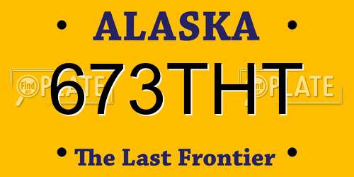 673THT Alaska License Plate