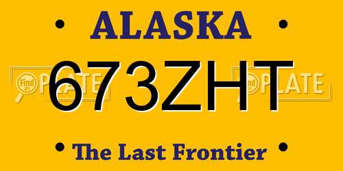 673ZHT Alaska License Plate