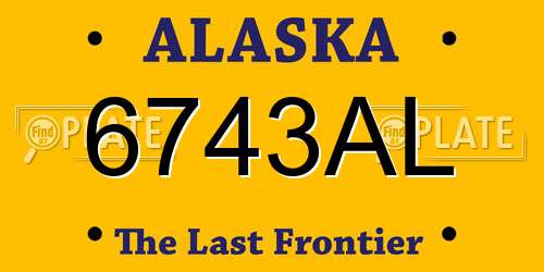 6743AL Alaska License Plate