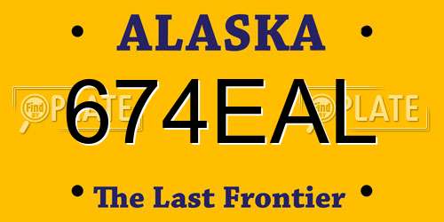 674EAL Alaska License Plate