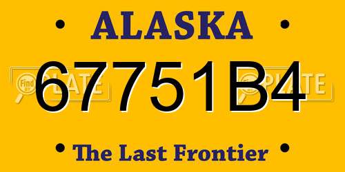 67751B4 Alaska License Plate