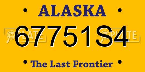 67751S4 Alaska License Plate