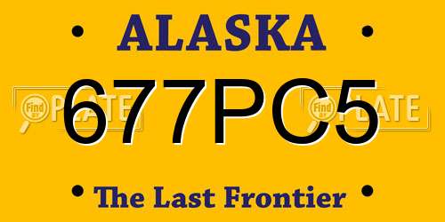 677PC5 Alaska License Plate
