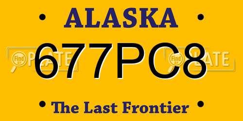 677PC8 Alaska License Plate