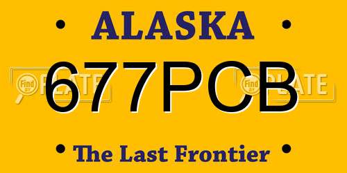 677PCB Alaska License Plate