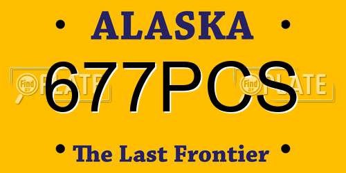 677PCS Alaska License Plate