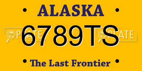 6789TS Alaska License Plate