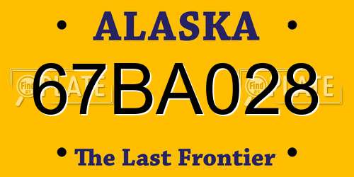 67BA028 Alaska License Plate