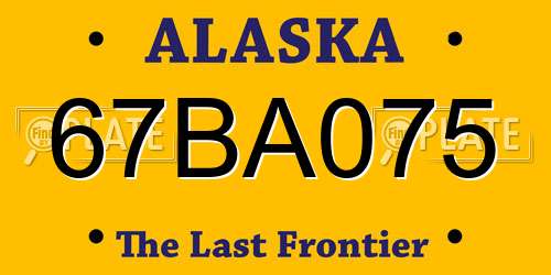 67BA075 Alaska License Plate