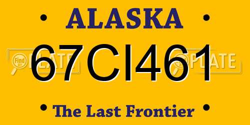 67CI461 Alaska License Plate