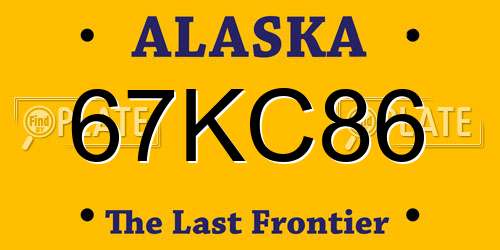 67KC86 Alaska License Plate