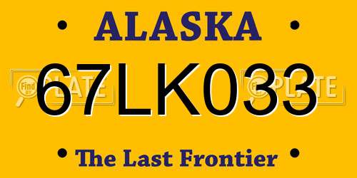 67LK033 Alaska License Plate