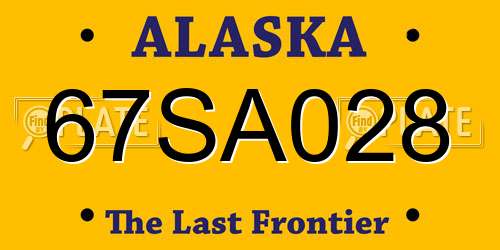 67SA028 Alaska License Plate
