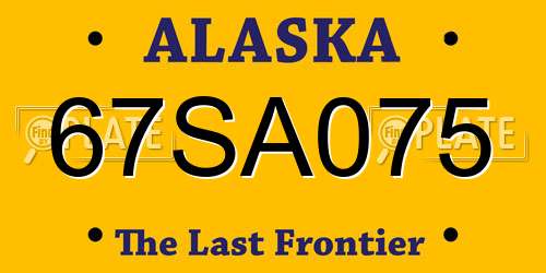 67SA075 Alaska License Plate