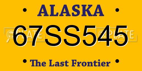 67SS545 Alaska License Plate