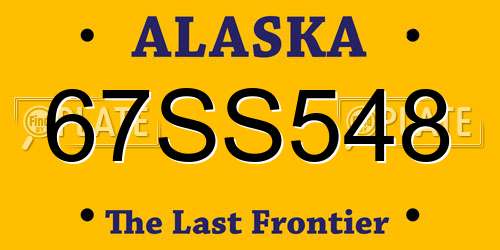 67SS548 Alaska License Plate