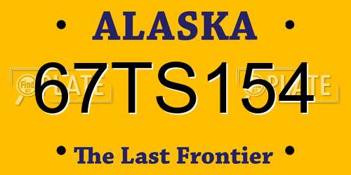 67TS154 Alaska License Plate