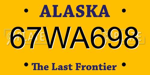 67WA698 Alaska License Plate