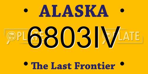 6803IV Alaska License Plate