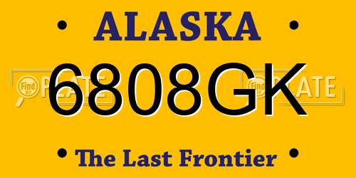 6808GK Alaska License Plate