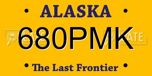 680PMK Alaska License Plate