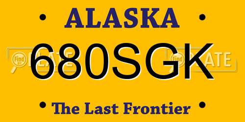 680SGK Alaska License Plate