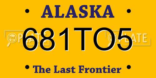 681TO5 Alaska License Plate