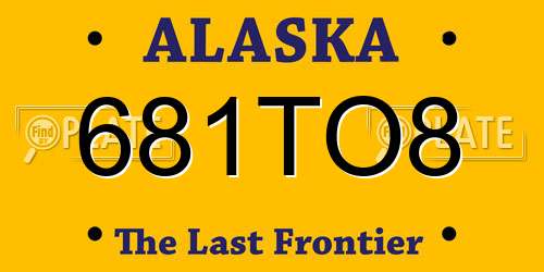 681TO8 Alaska License Plate