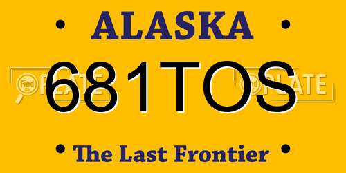 681TOS Alaska License Plate