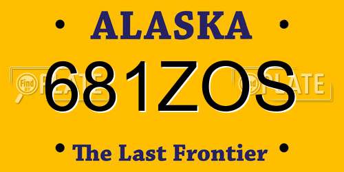 681ZOS Alaska License Plate