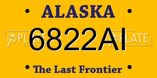 6822AI Alaska License Plate