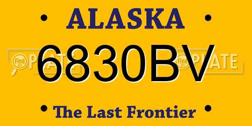 6830BV Alaska License Plate