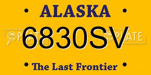 6830SV Alaska License Plate