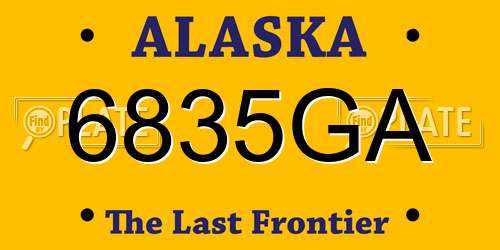 6835GA Alaska License Plate