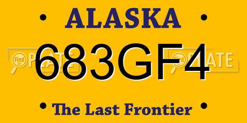 683GF4 Alaska License Plate