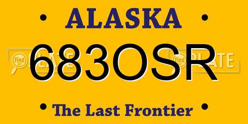 683OSR Alaska License Plate