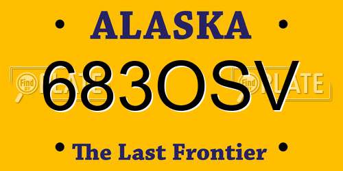 683OSV Alaska License Plate