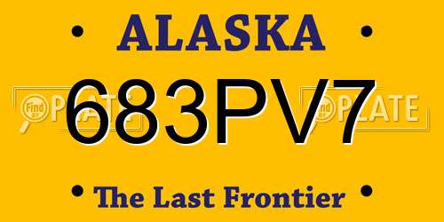 683PV7 Alaska License Plate