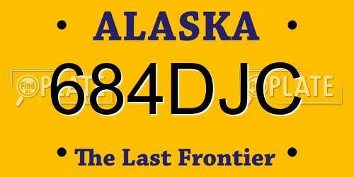 684DJC Alaska License Plate
