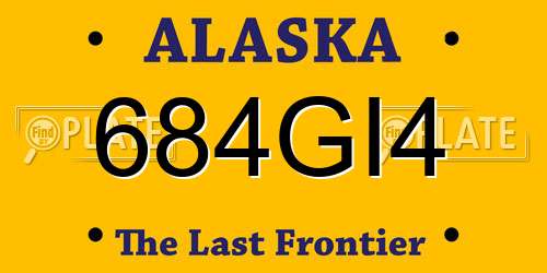 684GI4 Alaska License Plate