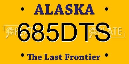 685DTS Alaska License Plate