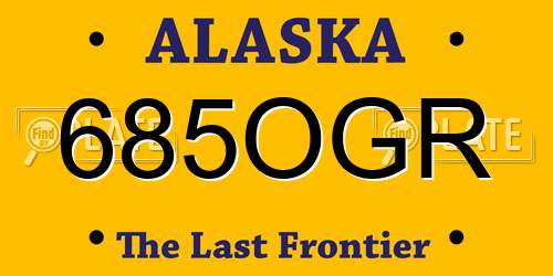 685OGR Alaska License Plate