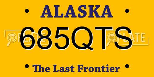 685QTS Alaska License Plate
