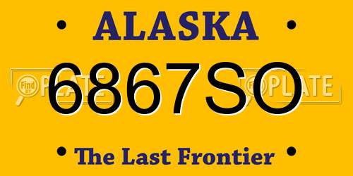 6867SO Alaska License Plate