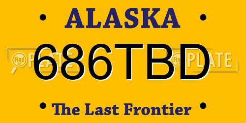686TBD Alaska License Plate
