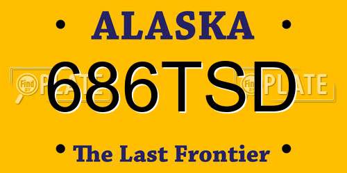 686TSD Alaska License Plate