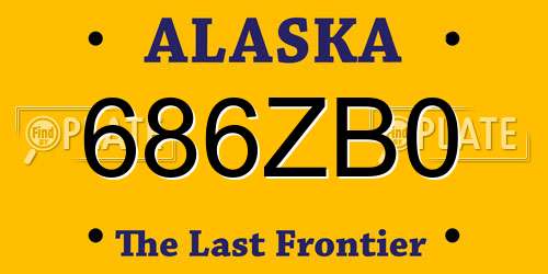 686ZB0 Alaska License Plate