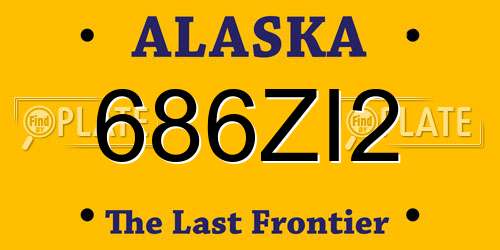 686ZI2 Alaska License Plate